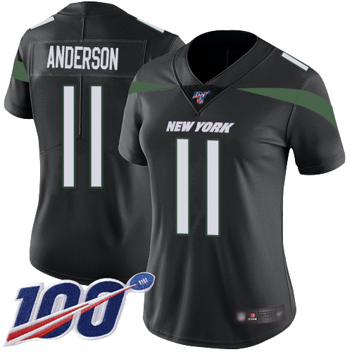 New York Jets Limited Black Women Robby Anderson Alternate Jersey NFL Football 11 100th Season Vapor Untouchable